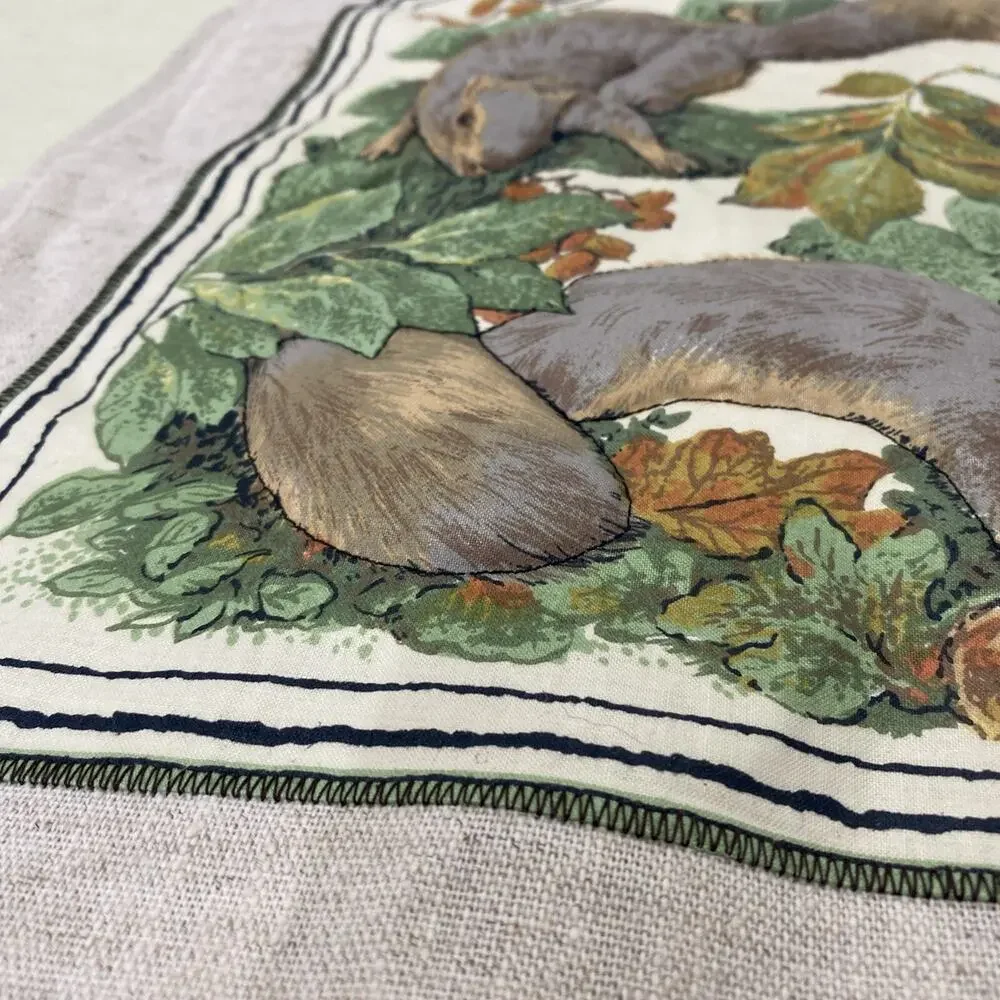 Vintage Handmade Squirrel Decorative Decor 3D Statement Pillowcase Layered